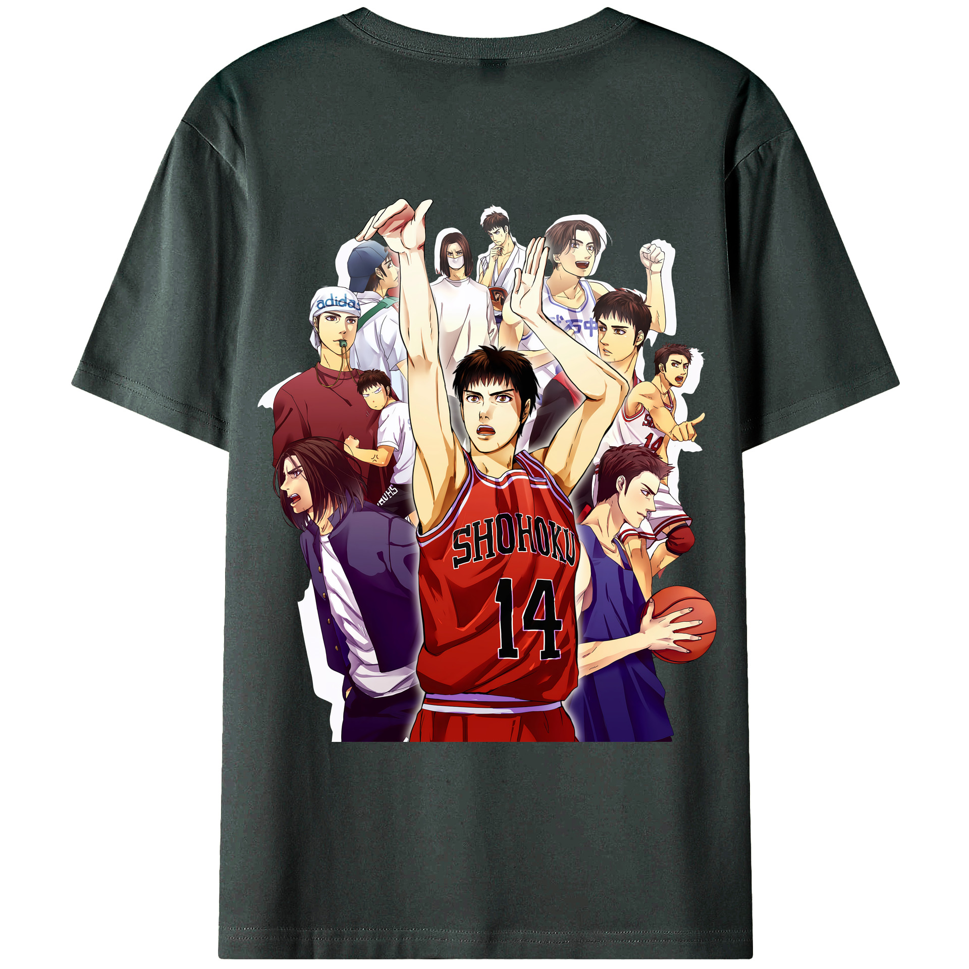 （画像用） SLAM DUNK／スラムダンク 綿100％ メンズ半袖Tシャツ（バックプリント） 通気性